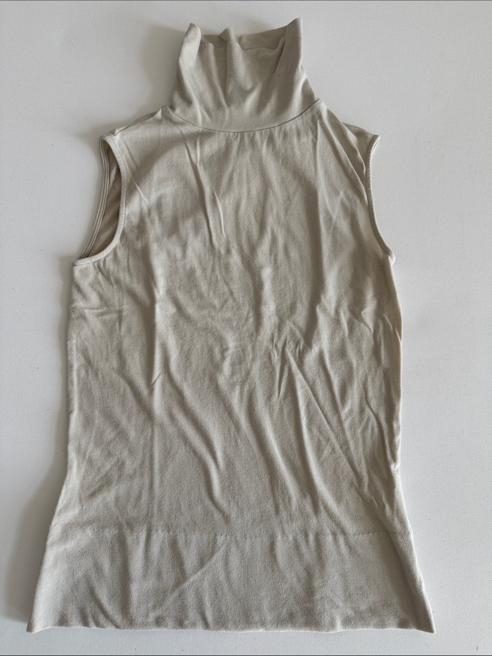 Sleeveless Turtleneck Top - Cream